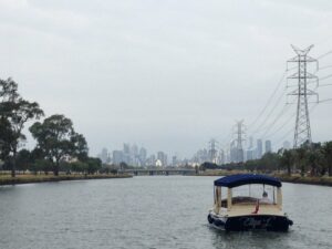 luxury private boat charter with skipper, on the Maribyrnong River, in Melbourne