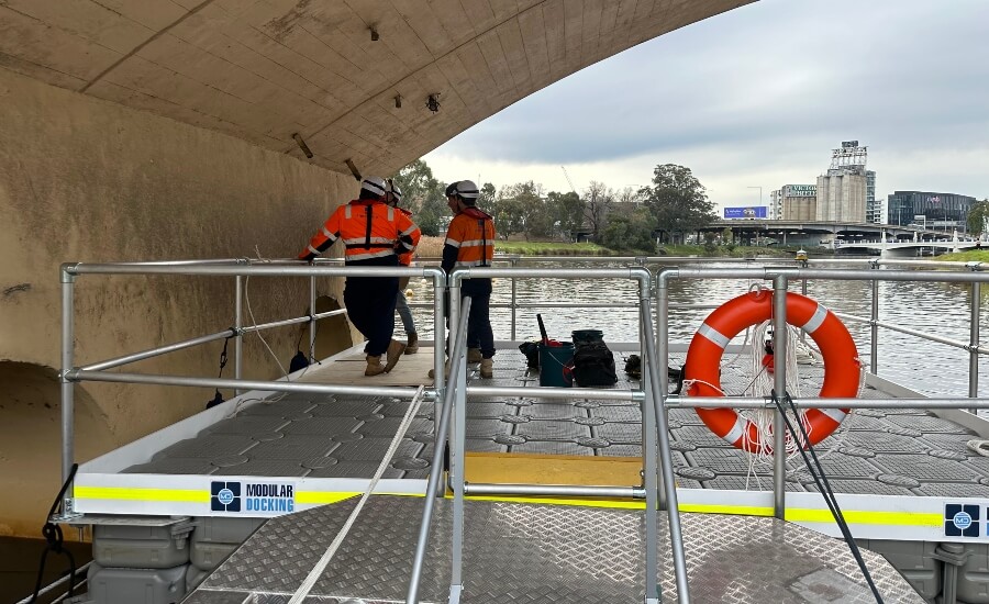 bridge inspections Melbourne hire a modular barge for under bridge works Melbourne