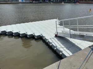 Water-Based Event in Melbourne with a Floating Dock on the Yarra River
