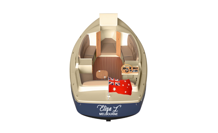 Eliza J hire boat in Melbourne with toilet onboard