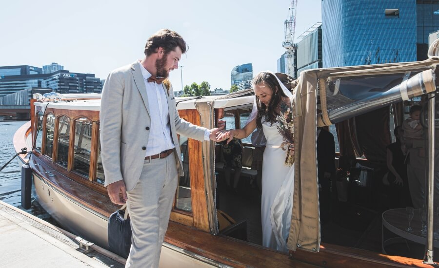 Wedding on a boat cruising the Yarra River Melbourne