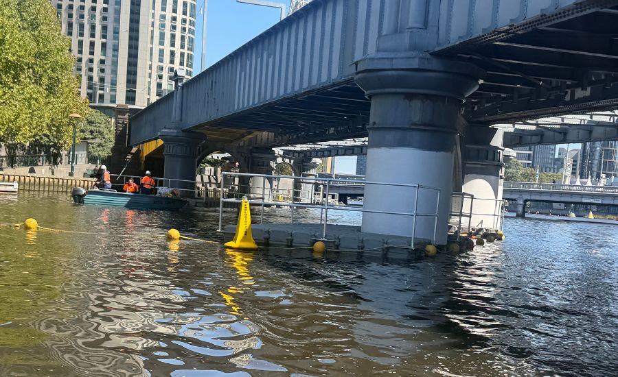 Bridge repair access on modular floating docks Melbourne